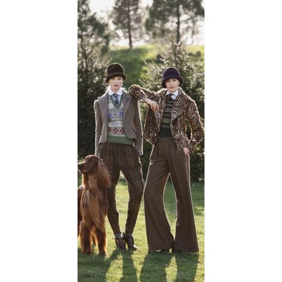 Polo Ralph Lauren Sweater Vest Fair Isle Cashmere Silk Top Coat Preppy Runway XS - Picture 13 of 13